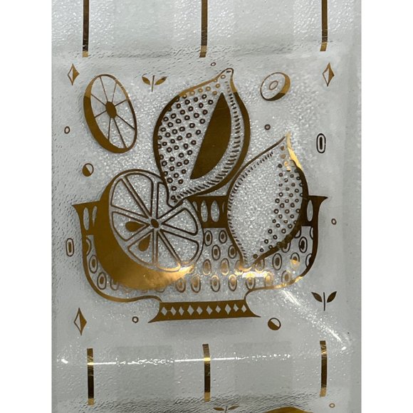 Georges Briard Platter Divided Fruit 15" Square Gold Textured MCM Vtg Serving - Picture 5 of 12